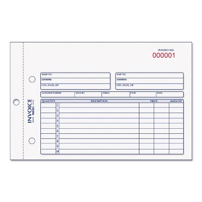 Rediform Invoice Book 5 1/2 x 7 7/8 Carbonless Duplicate 50 Sets/Book 7L721