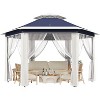 Outdoor Patio Gazebo 13'x13' with Expansion Bolts, Heavy Duty Party Tent & Shelter with 6 Zippered Mesh Netting  for Backyard - 2 of 4