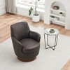 Zeus & Ruta Polyester Swivel Accent Chairs Armchair with Gold Stainless Steel Base for Living Room - 2 of 4