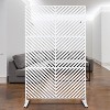 Grungis Matrix Metal Decorative Patio Screens,Freestanding Privacy Fence Panels Screen in Diagonal Stripe Pattern for Balcony,76" H×48" W - 4 of 4