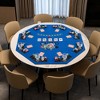 Costway 48" Poker Table Top - 8 Player Foldable Texas Holdem Poker Table Topper Green/Blue - image 2 of 4