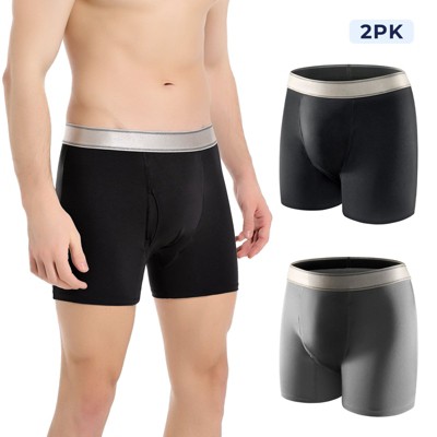CARER 2pk Incontinence Underwear for Men Washable Reusable Leak-Proof Mens Incontinence Boxer - Medium Absorbency