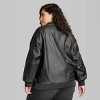 Women's Distressed Faux Leather Bomber Jacket - Wild Fable™ Black Xxl :  Target