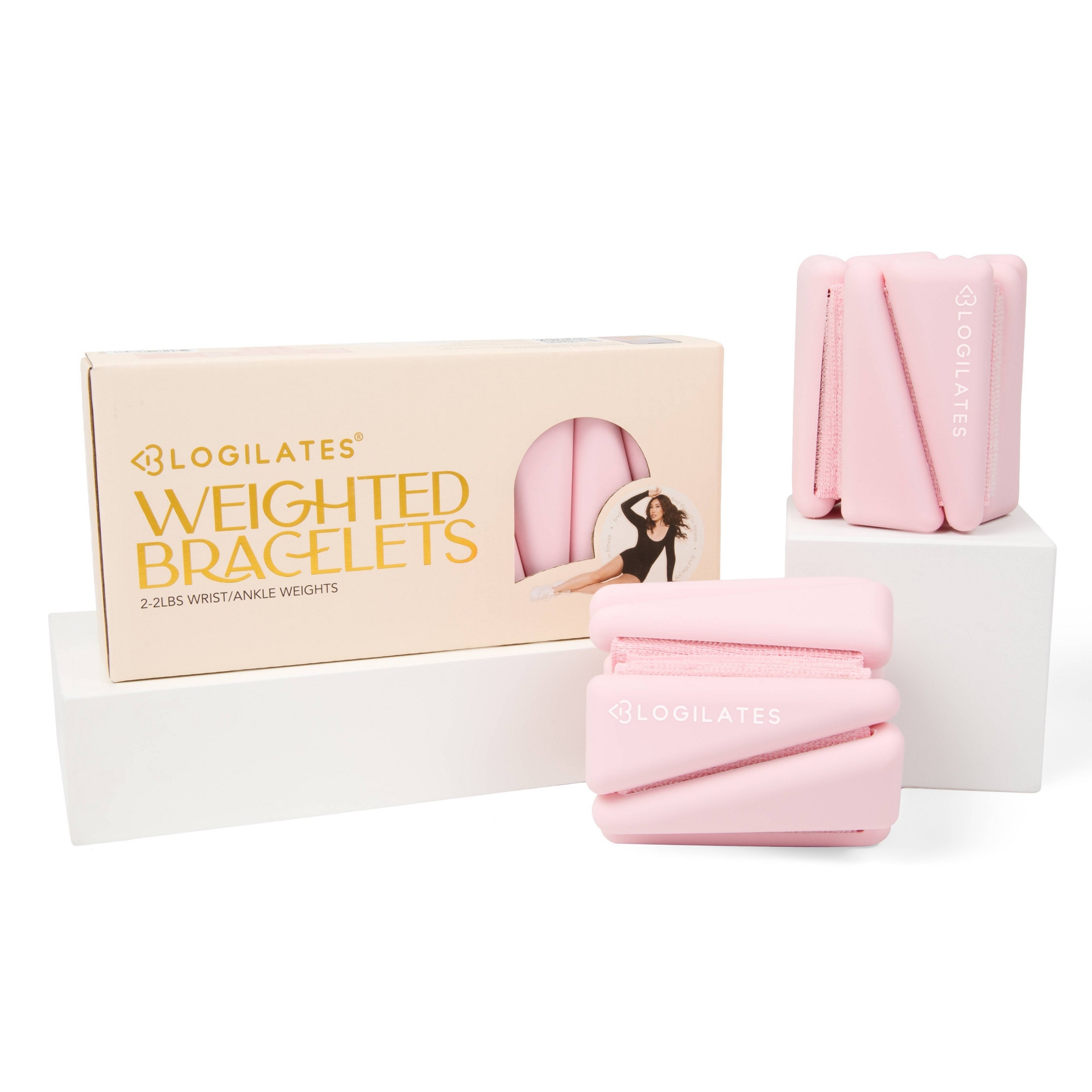 Blogilates Weighted Ankle/Wrist Bracelets - Pink