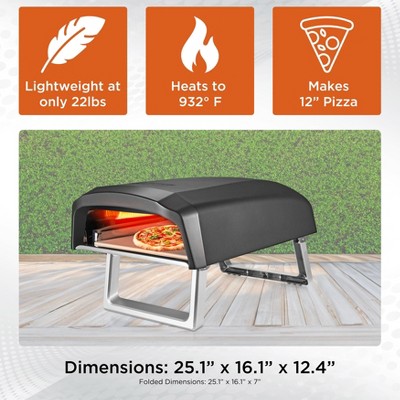 Commercial Chef 12" Portable Propane Gas Outdoor Pizza Oven