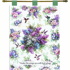 Manual Woodworkers and Weavers Whisper Wings Wall Hanging by Lena Liu with Verse and Finial Rod, 26x36 Inches, Inspirational Cotton Tapestry - 1 of 3