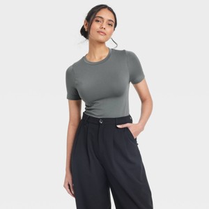 Women's Slim Fit Short Sleeve Seamless Baby T-Shirt - A New Day™ - 1 of 4