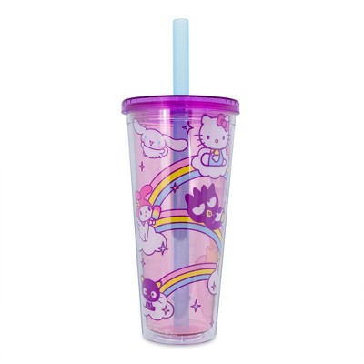 Silver Buffalo Sanrio Hello Kitty and Friends Carnival Cup With Lid and Straw | Holds 24 Ounces