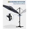 10Ft Cantilever Patio Umbrella, Round Outdoor Sun Shade with 360° Rotation & Easy-Lock Handle,  Cross Base, for Garden, Terrace, Balcony - 2 of 4