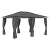 vidaXL Garden Marquee with Curtains 157.4"x118.1" Anthracite - 3 of 4
