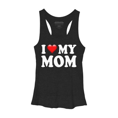 Women's Design By Humans I Love My Mom Bold Text By ArmyTee Racerback Tank Top