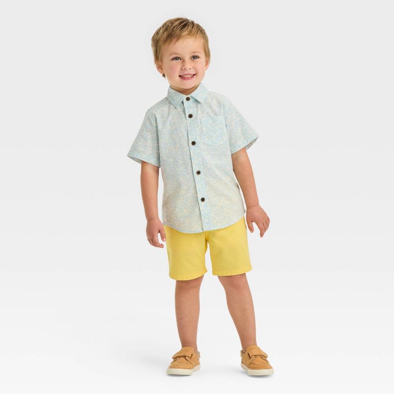 Toddler Boys&#39; Short Sleeve Poplin Button-Up Shirt - Cat &#38; Jack&#8482;, 4 of 8