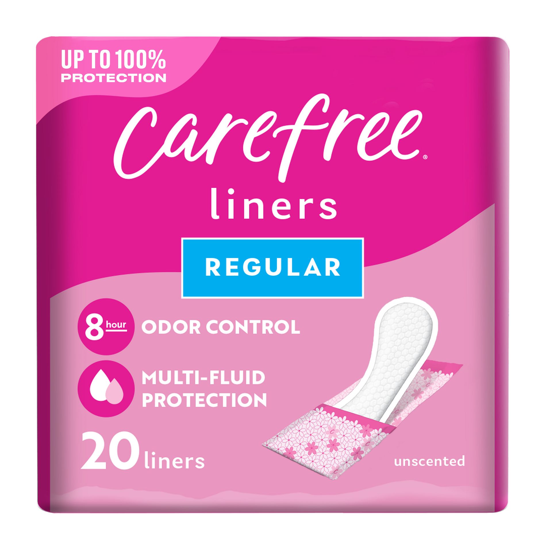 Carefree Wrapped Unscented Panty Liners To Go