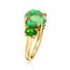 Ross-Simons Green Turquoise Ring With 0.80 ct. t.w. Chrome Diopside in 18kt Gold Over Sterling - 3 of 4