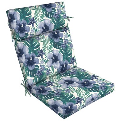 Salome Tropical Outdoor Dining Chair Cushion Blue - Arden Selections