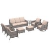 Sonkuki 8 Pieces Patio Sofa with Swivel Rocking Chairs Set, All-Weather PE Rattan Conversation Couch with Cushion - 2 of 4