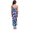 24seven Comfort Apparel Girls Purple Butterfly Print Strapless Tube Maxi Dress - 3 of 4