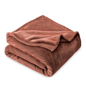 Rosewood Microplush Twin/Twin XL Fleece Blanket by Bare Home