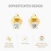 Gilded Lab-Grown Diamond Stud Earrings for Women | 925 Sterling Silver Studs and 14KT Gold 925 Plated Silver | Hypoallergenic Fine Jewelry - 2 of 4