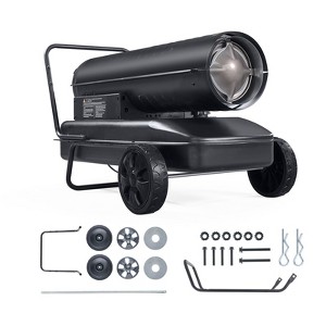 VEVOR Kerosene Forced Air Heater, 215000 BTU Torpedo Diesel Space Heater with Thermostat,13.2 Gallon Tank Energy-Efficient heavy-duty Heater,Black - 1 of 4