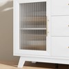 COZONY 56" Sideboard Buffet Cabinet with 2 Fluted Glass Doors, 3 Large Drawers Modern Coffee Bar for Kitchen Dining Living Room - 4 of 4