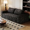 VASIP 63" Corduroy 2-Seater Compression Sofa,Deep Seat  Loveseat, No Assembly Required,For Living Room, Bedroom, Apartment & Office,Black - 2 of 4