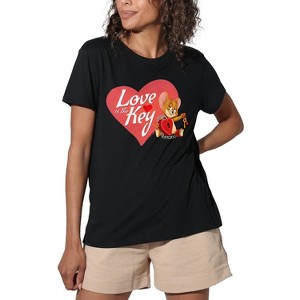 Women's Tom and Jerry Valentine's Day Love is the Key Loose T-Shirt - 1 of 4