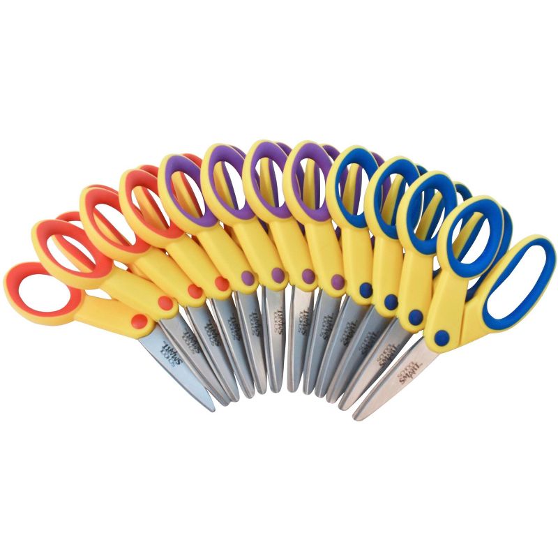 School Smart Pointed Tip Kids Scissors, 5 Inches, Assorted Colors, Pack of 12, 3 of 6