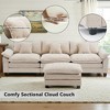 EHMKNP 112" L-Shaped Modular Sectional Sofa – Comfy Cloud Couch with Movable Ottoman, Deep Seat Cushions for Living Room - 4 of 4