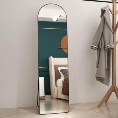 4th Gen Floor-to-Ceiling Mirror with Aluminum Alloy Arch Frame - Wall-Mounted for Bathroom, Bedroom, Porch, Retail