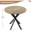 Zevemomo Round Dining Table, 31.5" Small Dining Table for 2-4, Round Kitchen Table with Metal Black Legs,for Kitchen, Apartment, Living Room, Brown - 4 of 4