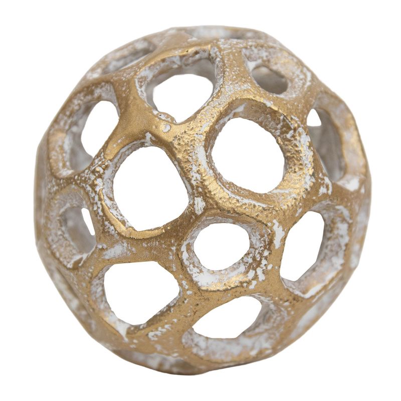 Brass Cast Iron Decorative Ball - Foreside Home & Garden, 1 of 7