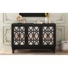 47.2" MDF TV Stand with Floral Window Pattern Doors, Sideboard with 3 Cabinets, Adjustable Shelves, and Solid Wood Legs for Living Room - 4 of 4
