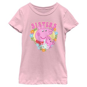 Girls Peppa Pig Lovely Sisters T Shirt - 1 of 4