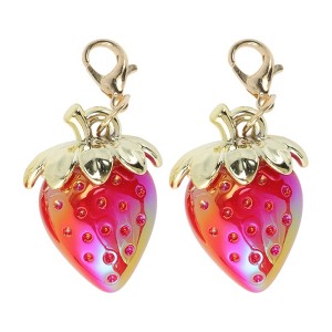 Unique Bargains Plated Strawberry Shoelace Charms 1 Pair - 1 of 4