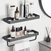 Racxily Bathroom Shelves Wall Mounted Glass Shelves for Bathroom Floating Shelf with Towel Holder Glass Shower Shelf - 2 of 4