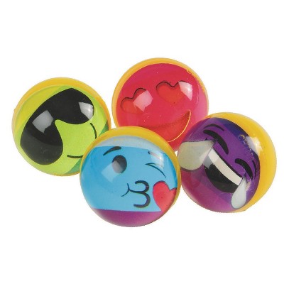 U.S. Toy Rainbow Emoji Bounce Ball Pk12