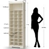 GARPROVM 11-Tier Modern White Shoe Cabinet with Adjustable Shelves - 30 Cubbies & Tall Boot Space, Space-Saving Vertical Storage - 4 of 4