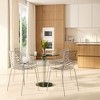 LeisureMod Astor Acrylic Dining Chair with Water Ripple Design and Metal Legs - image 2 of 4