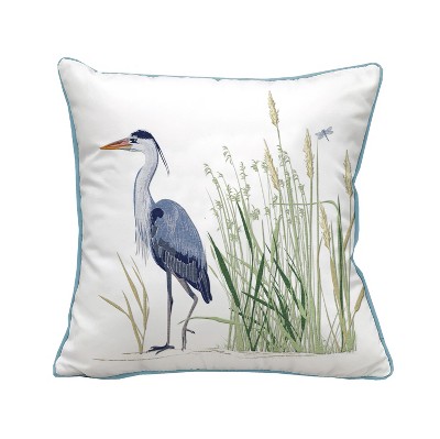 Blue Heron Coastal Indoor/Outdoor 18x18 Decorative Accent Throw