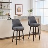 Sapphtopaz Swivel Bar Stools Set of 2 with Upholstered Height 24-30" Adjustable Stool with Footrest Counter Height Bar Stools for Kitchen Island - 3 of 4