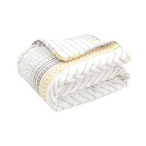 50"x60" Hygge Geo Reversible Cotton Throw Blanket Yellow/Gray - Lush Décor: Scandinavian Design, 100% Cotton, OEKO-TEX Certified - 1 of 4