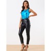 INSPIRE CHIC Women's U-Neck Stretchy Slim Fit Shiny Sparkly Metallic Tank Top - 2 of 4