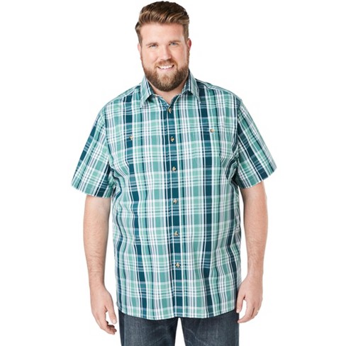KingSize Mens Big & Tall Short-Sleeve Plaid Sport Shirt
