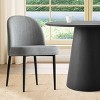 Dining Table Set for 2, Modern Round Pedestal Table with Black Base and Upholstered Chairs for Kitchen Nook or Small Dining Room-Tanpinhause - 2 of 4