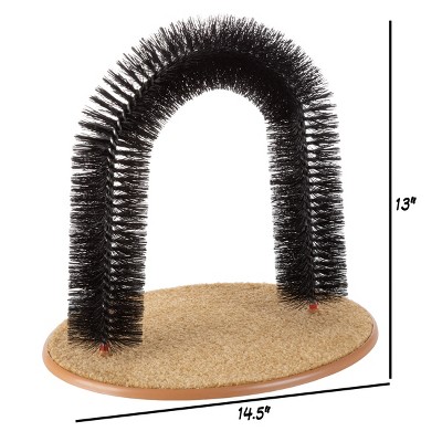 Pet Adobe Self-Grooming Bristle Ring Brush Cat Arch with Carpet Base