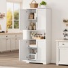70in Tall Kitchen Pantry Cabinet with 4 Doors, Adjustable Shelves, Open Shelf, Tall Cupboard for Dining Room, Bathroom, Laundry Room - 4 of 4