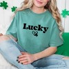 Simply Sage Market Women's Lucky With Heart And Clover Short Sleeve Garment Dyed Tee - 2 of 4