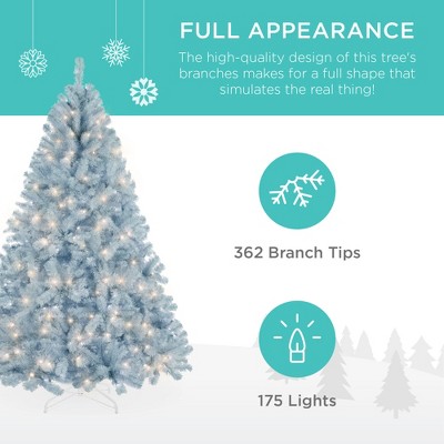 4.5ft Ice Blue Fir Christmas Tree with White Lights