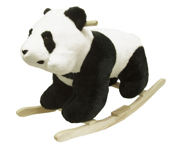Happy Trails Plush Rocking Panda - Black/White